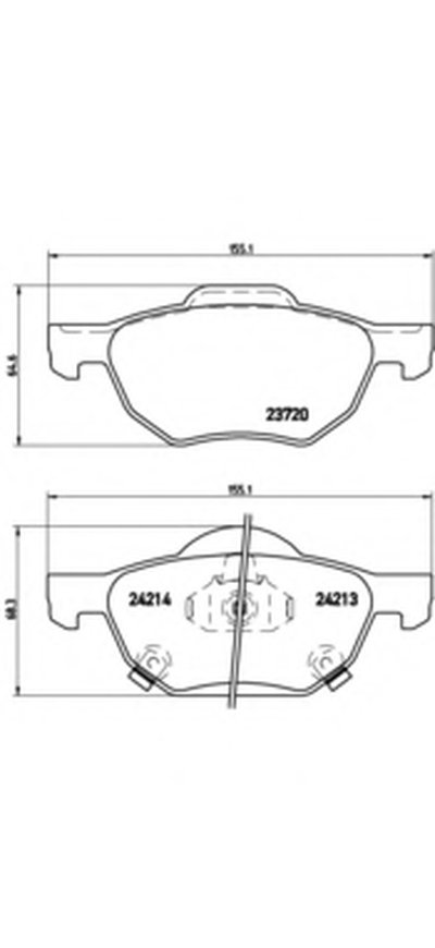 P28036 BREMBO Комплект тормозных колодок, дисковый тормоз