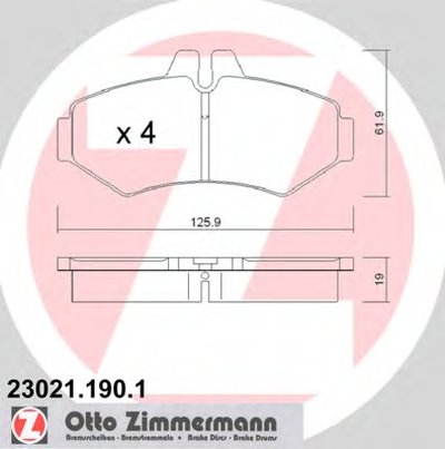 230211901 ZIMMERMANN Комплект тормозных колодок, дисковый тормоз