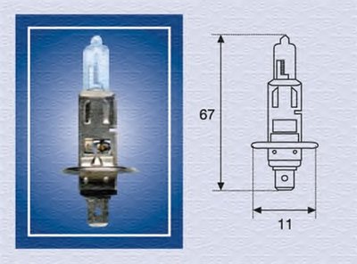 002551100000 MAGNETI MARELLI Лампа накаливания, фара дальнего света; Лампа накаливания, основная фара; Лампа накаливания, противотуманная фара; Лампа