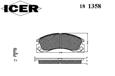 181358 ICER Комплект тормозных колодок, дисковый тормоз