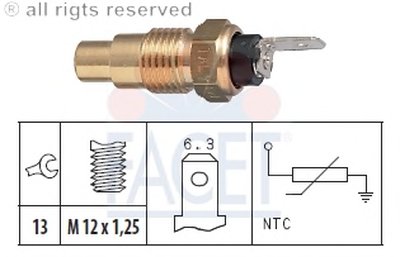 Датчик, температура охлаждающей жидкости; Датчик, температура охлаждающей жидкости; Датчик, температура охлаждающей жидкости FACET купить
