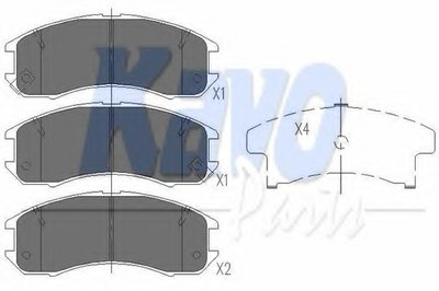 KBP4525 KAVO PARTS Комплект тормозных колодок, дисковый тормоз