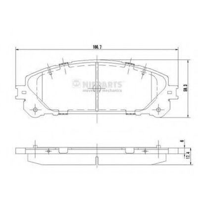 N3602139 NIPPARTS Комплект тормозных колодок, дисковый тормоз