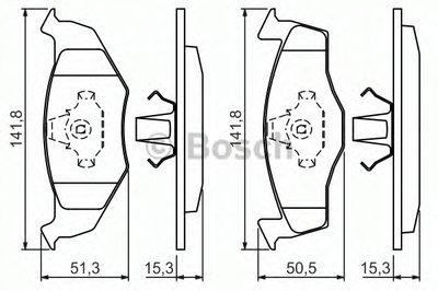 0986424449 BOSCH Комплект тормозных колодок, дисковый тормоз