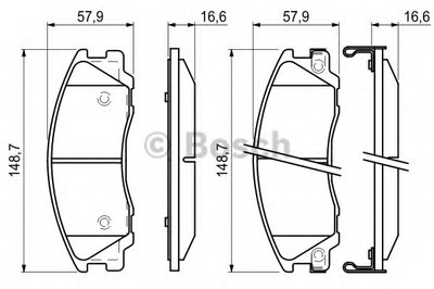 0986494138 BOSCH Комплект тормозных колодок, дисковый тормоз