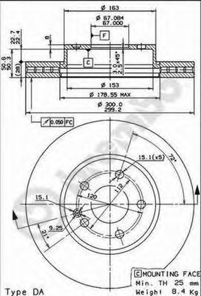 09840411 BREMBO Тормозной диск