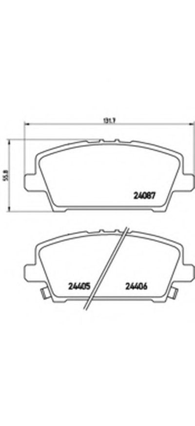 P28037 BREMBO Комплект тормозных колодок, дисковый тормоз