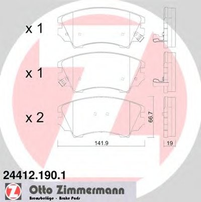 244121901 ZIMMERMANN Комплект тормозных колодок, дисковый тормоз