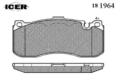 181964 ICER Комплект тормозных колодок, дисковый тормоз