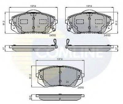 CBP31768 COMLINE Комплект тормозных колодок, дисковый тормоз