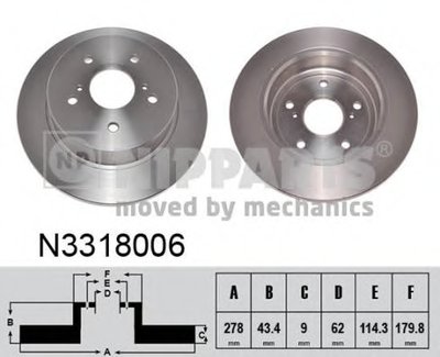 N3318006 NIPPARTS Тормозной диск