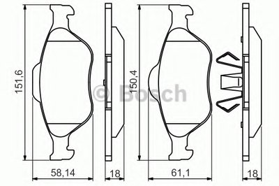 Комплект тормозных колодок, дисковый тормоз BOSCH купить