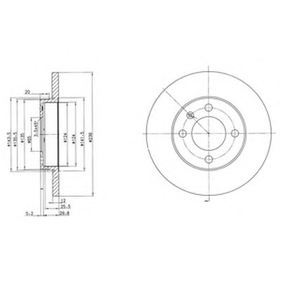 BG2116 DELPHI Тормозной диск