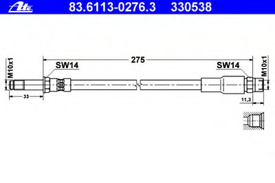 83611302763 ATE Тормозной шланг