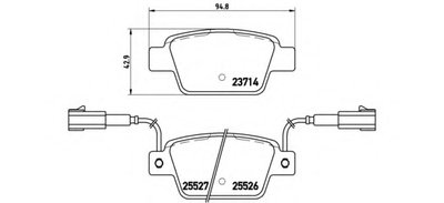 P23135 BREMBO Комплект тормозных колодок, дисковый тормоз