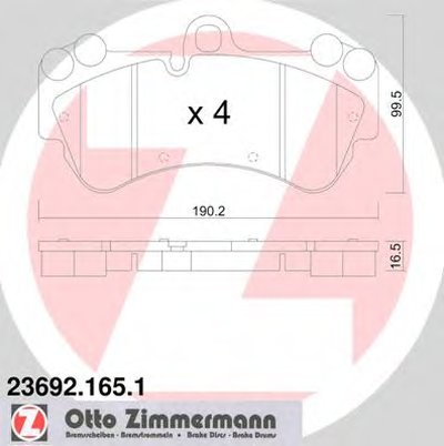 236921651 ZIMMERMANN Комплект тормозных колодок, дисковый тормоз