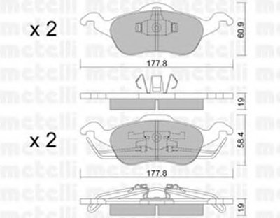 2202910 METELLI Комплект тормозных колодок, дисковый тормоз