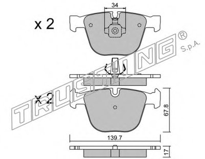 7890 TRUSTING Комплект тормозных колодок, дисковый тормоз