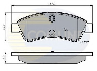 CBP01033 COMLINE Комплект тормозных колодок, дисковый тормоз