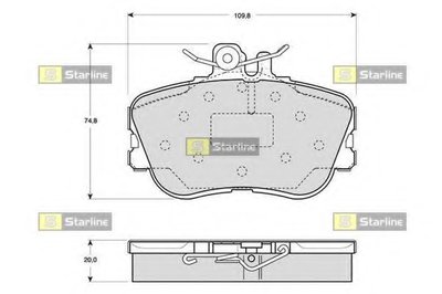 BDS818P STARLINE Комплект тормозных колодок, дисковый тормоз