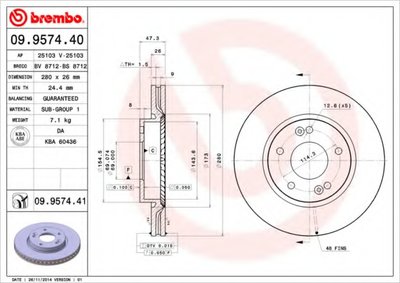 09957440 BREMBO Тормозной диск