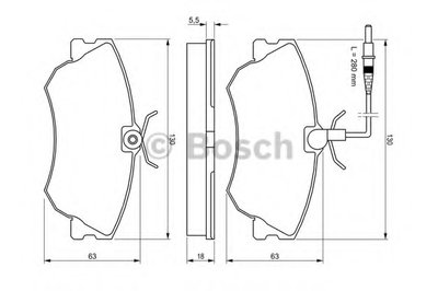 0986424451 BOSCH Комплект тормозных колодок, дисковый тормоз