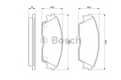 0986460972 BOSCH Комплект тормозных колодок, дисковый тормоз