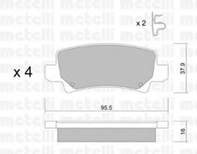 2204470 METELLI Комплект тормозных колодок, дисковый тормоз