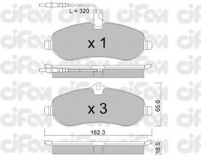 8227070 CIFAM Комплект тормозных колодок, дисковый тормоз