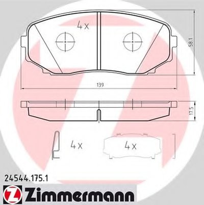 Комплект тормозных колодок, дисковый тормоз ZIMMERMANN купить