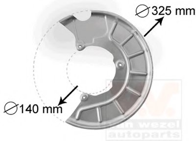 7622371 VAN WEZEL Отражатель, диск тормозного механизма