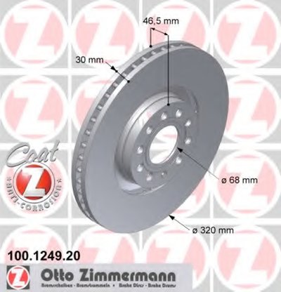 Тормозной диск COAT Z ZIMMERMANN купить