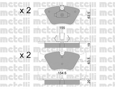 2209170 METELLI Комплект тормозных колодок, дисковый тормоз