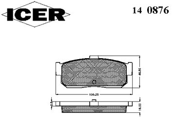 140876 ICER Комплект тормозных колодок, дисковый тормоз