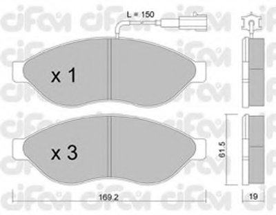 8227080 CIFAM Комплект тормозных колодок, дисковый тормоз