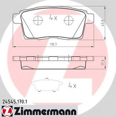 Комплект тормозных колодок, дисковый тормоз ZIMMERMANN купить