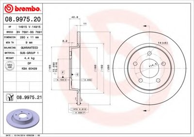 08997521 BREMBO Тормозной диск