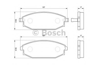 0986424727 BOSCH Комплект тормозных колодок, дисковый тормоз