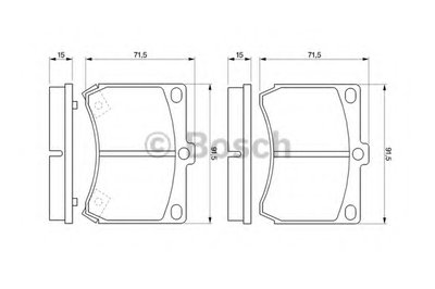 0986460974 BOSCH Комплект тормозных колодок, дисковый тормоз