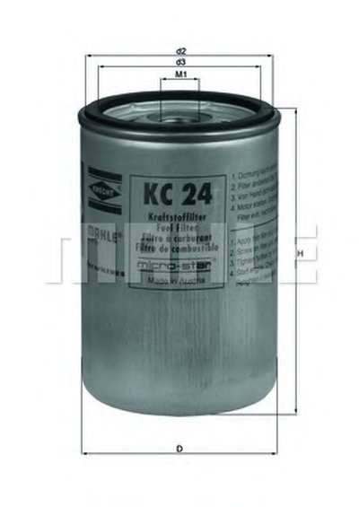 KC24 MAHLE ORIGINAL Топливный фильтр