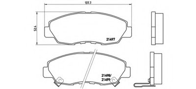 P28042 BREMBO Комплект тормозных колодок, дисковый тормоз