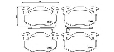 P68015 BREMBO Комплект тормозных колодок, дисковый тормоз