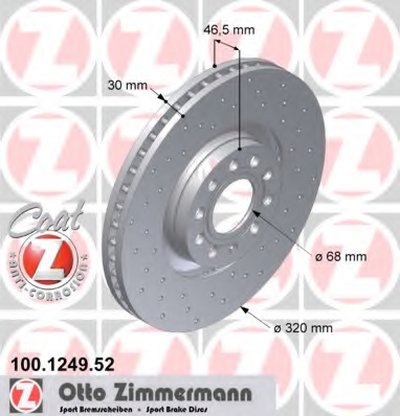 Тормозной диск SPORT BRAKE DISC COAT Z ZIMMERMANN купить