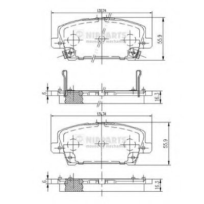 J3604065 NIPPARTS Комплект тормозных колодок, дисковый тормоз