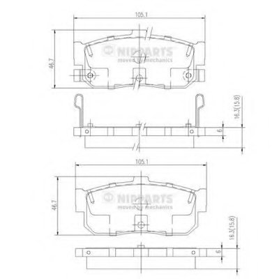 J3611034 NIPPARTS Комплект тормозных колодок, дисковый тормоз