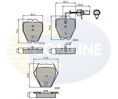 CBP11771 COMLINE Комплект тормозных колодок, дисковый тормоз