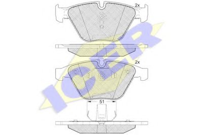 181940203 ICER Комплект тормозных колодок, дисковый тормоз