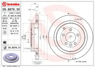 09887631 BREMBO Тормозной диск