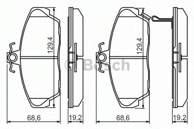 0986424214 BOSCH Комплект тормозных колодок, дисковый тормоз