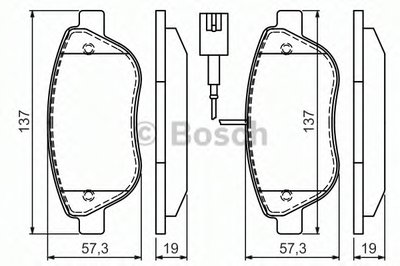 0986494464 BOSCH Комплект тормозных колодок, дисковый тормоз